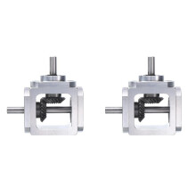 2X Gear-Box 90 Degree Right Angle Bevel Gear-Box 1:1 Single Output Shaft 1 Module 20 Teeth Bevel Gear Aluminum Frame