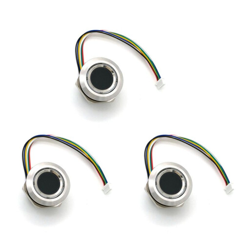 3X R503 Circular Round RGB Ring Indicator LED Control DC3.3V MX1.0-6Pin Capacitive Fingerprint Module Sensor, 15Mm