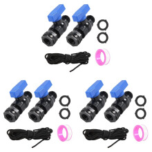 Rain Spigot Kit 6Pack 3/4inch GHT Garden Hose Shut Off Valve with Bulkhead Fitting Garden Hose Thread Valve