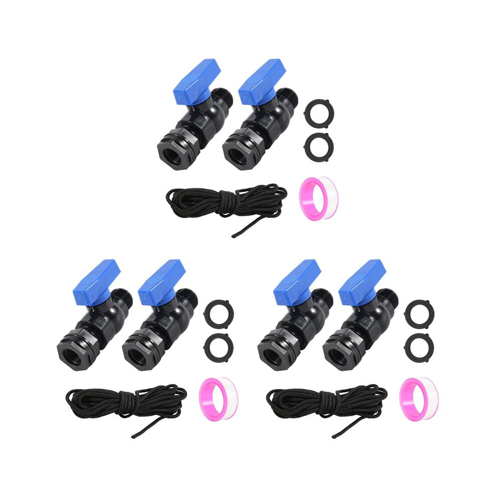 Rain Spigot Kit 6Pack 3/4Inch Ght Garden Hose Shut Off Valve With Bulkhead Fitting Garden Hose Thread Valve 6031409473106