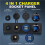 2X 4 in 1 12V USB Panel+LED Voltmete &Dual USB Charger Socket Power&Cigarette Lighter Socket & Toogle  Panel 3