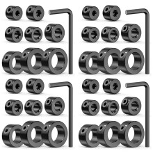 Drill Stop Bit Collar Set, 36PCS Adjustable Drill Depth Stop Collar Limit Ring with Carbon Steel Set for Drill Bits