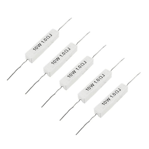 1.0 Ohm 10W Wirewound Ceramic Cement Resistor 15 Pcs 1