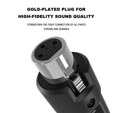 2X Wireless XLR Transmitter and Receiver Set, Rechargeable Audio Signal Adapter for Mixers, Mics, Electric Guitars