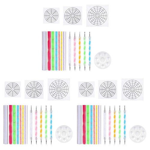 Mandala Dotting Stencil Tools Rock Painting Kit  Stylus Dotting Tools Include Stencil, Paint Tray (51 Pack)