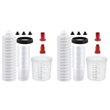 2sets Verfbekers voor Autolak, HVLP-Verfmengbekers 20 Ounce (600 Ml) Set met Borgring, Adapter, Verfroerder