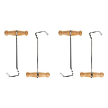 4pack Boot Hooks and Puller for Cowboy Boots, Wood Handles, Boot Pulls with Handle