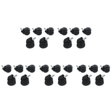 50mm Office Chair Roller Castor Wheels - Set of 25 - Black