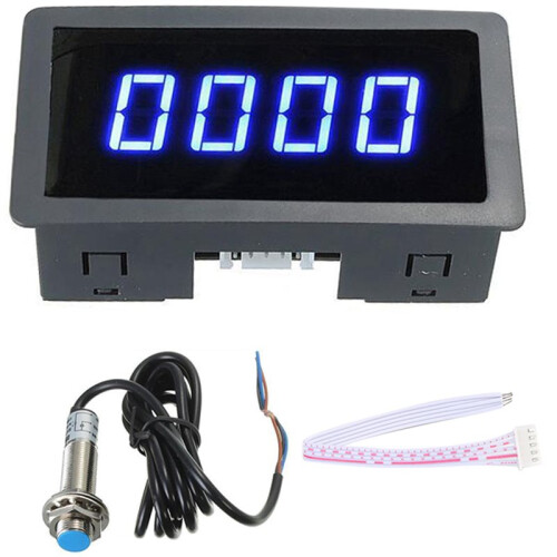 5X 4 Digital LED  Tachometer RPM Speed Meter+Hall Proximity  Sensor NPN 1