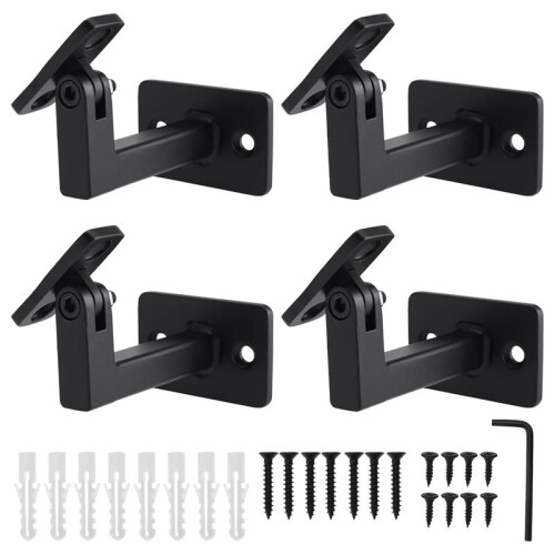 12 Pcs Adjustable Handrail Brackets, Stair Railing Brackets , Hand Rail Brackets for Stairs, Wall Mounted Brackets 1
