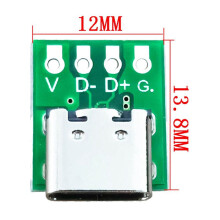 30 PCS TYPE-C USB3.1 16 Pin Female to 2.54mm Type C Connector 16P Adapter Test PCB Board Plate Socket for Data Transfer