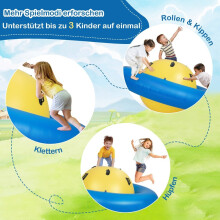 Aufblasbare Kuppelwippe zum Rollen & Neigen & Klettern & Hüpfen Kinderwippe Gelb + Blau