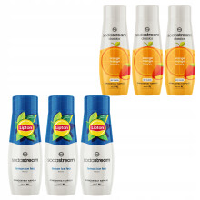 6 Sodastream Sirupper til Citron Iste x3 + Appelsin Mango x3