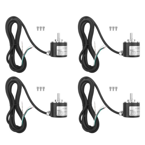 4X Rotary Incremental Encoder 38S6G5-B-G24N AB 2-Phase Connection 50P/R 5-24V Solid Shaft  Open Collector NPN Output