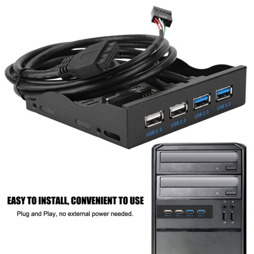 2X USB Front Panel, High Speed 4  2 USB 3.0+2 USB 2.0 Hub, 19PIN/9 Pin 3.5 Inch Front Panel Connector 2