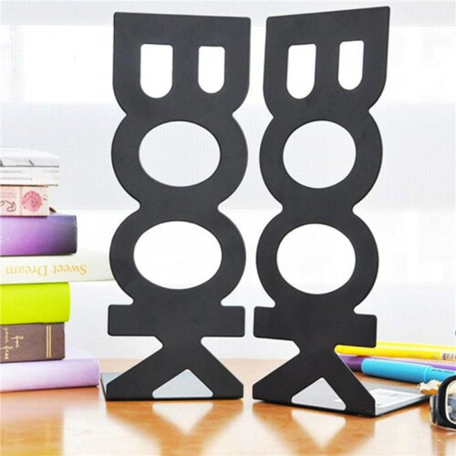 3 Pair Bookends for Library School Book Holder Book Letter Book Baffle Black 1