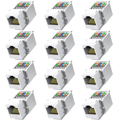 48 Conectores RJ45 Cat6 Sin Herramientas, Conector Hembra A Hembra para Módulo Ethernet, Panel Gigabit (Incompatible con Panel de Conexión). 1