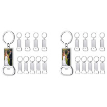 20Pcs Sublimation Keychain Blanks - Sublimation Keychain Case or Metal Sublimation Bottle Opener for Heat Transfer,Set A