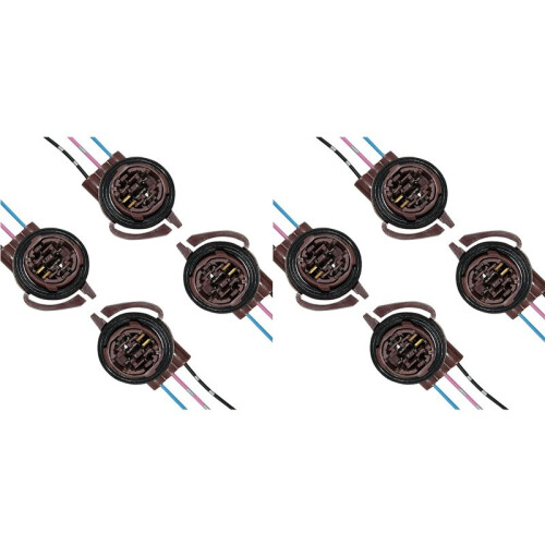 8PCS 3157 Pre-Wired Harness Sockets, Car LED Bulbs Socket Adapters, Bulb Pigtail Socket Plug Connectors