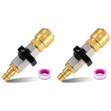 2X Compressed Air Stopcock, G1/4 Inch Compressed Air Quick Release Coupling, 1/4 Inch Brass Compressed Air Filling Valve