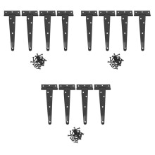 12 Stück 6 Zoll Hoch Leistung Tür Scharniere T-Riemen T Schuppen Scharnier Scharnier Tor Scharniere für Holz Tor Scharniere (Schwarz)