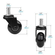 20Pcs Replacement Chair Caster Wheels 2 Inch, Heavy Duty Wheels with Plug-in Stem 7/16 x 7/8 Inch,Quiet & Smooth Rolling