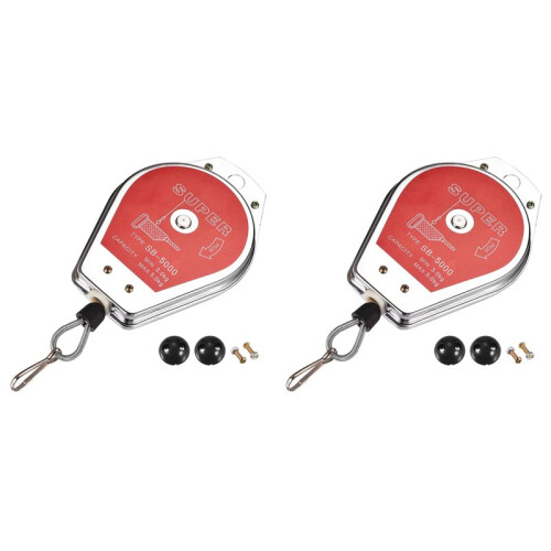 2X Retractable Spring Balancer Tool Holder Hanging Equipment 6.6-11lbs (3-5kg) Red with Fitting Accessory