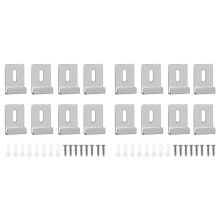 16 Clips de Espejo para Montaje en Pared, Ganchos de Metal para Soporte de Espejo, Clips de Retención de Espejo de Canal Ancho Sin Marco
