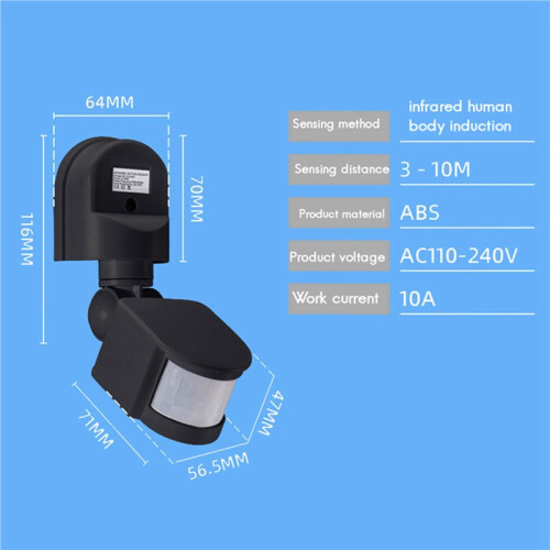 2X AC110-240V Motion Sensor Automatic Infrared Light Sensor Movement Detector Light  Human Presence Sensor A 2