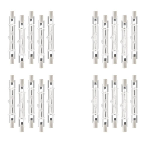 20Pack R7S 118mm 300W 230V,R7S Halogen Linear Light Bulb, Dimmable Halogen Lamp for Construction Work Landscape Lighting