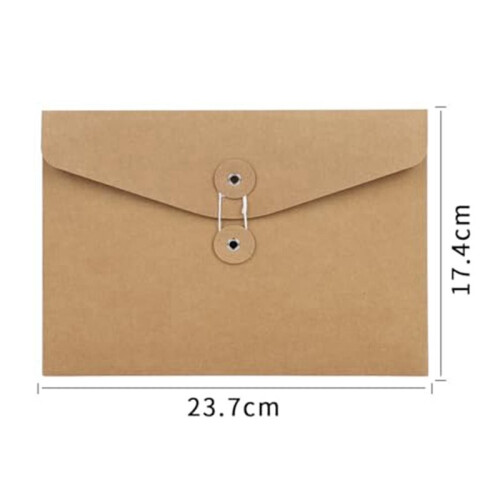 50Pcs  String Envelope File Folders A5 Letter Size Document Organizer for Office School Brown 2