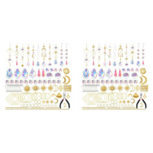 400 Pcs Crystal Suncatcher,Sun Catchers with Crystals, Kits for Adults, with Rainbow Maker, Prism, Pendants Gold