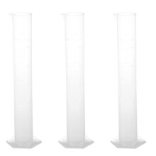 3X Labset 250ML Helder Wit Kunststof Vloeistofmeting Maatcilinder