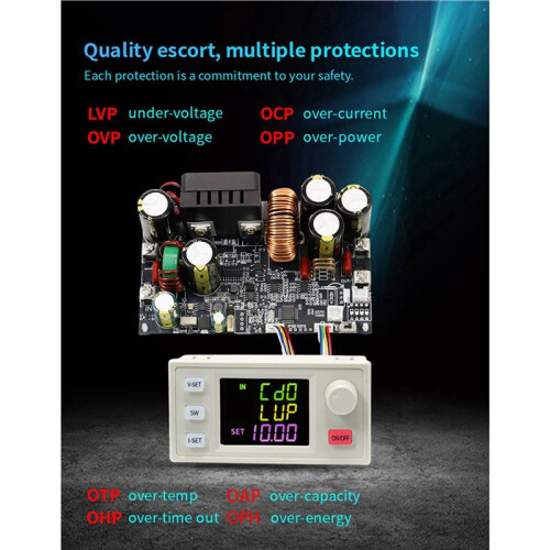 2X XY12522 CNC  Adjustable Stabilized Power Supply Constant Voltage and Current Module 125V/2000W Color Screen Display 2