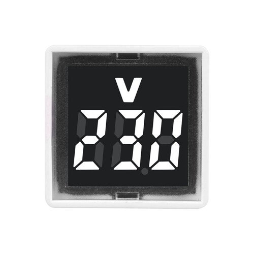 2X Digital Voltmeter Square AC220V Square Voltage Tester with LED Display and Indicator Light EU Plug White 2
