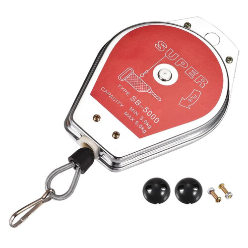 2X Retractable Spring Balancer Tool Holder Hanging Equipment 6.6-11lbs (3-5kg) Red with Fitting Accessory 1