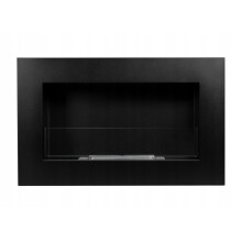 Seinään ripustettava biotakka lasilla 65x40x12 cm BOX Liekinsäätö Mattamusta