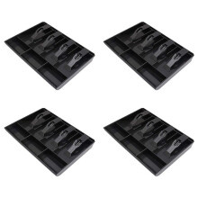 4X Cash Register Drawer - Cash Money Tray Replacement 4 Bill/3 Coin Cash Register Insert Tray,12.6 X 9.6 X 1.4Inch