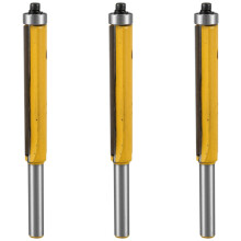3X 2 Inch Height Extra Long Flush Trim Router Bit 1/4 Inch x 3/8 Inch Woodworking Milling Cutter for Wood DIY Tool