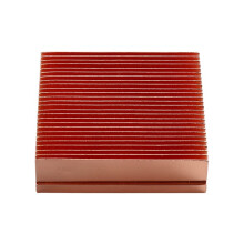 2X Dissipador de Calor de Cobre Puro de 40x40x11mm com Aletas de Corte, Ideal para Resfriamento de Chips Eletrônicos (CIs).
