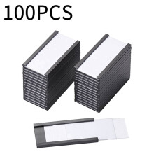 400Pcs Magnetic Label Holders with Magnetic Data Card Holders with Clear Plastic Protectors for Metal Shelf (1 X 2Inch)