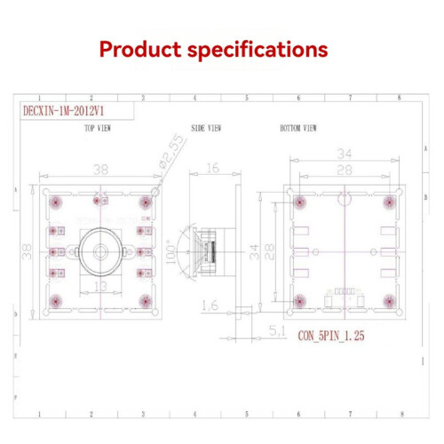 USB Camera Module 720P 30 Frames Industrial Camera Face Recognition Image Acquisition Driver-Free Cam for Android Linux 1