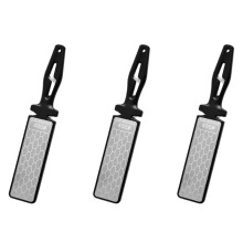 3X Mesh Pottery Aiguiseur de Couteaux en Pierre à Aiguiser Émeri Double Face Aiguiseur Domestique Ultra-Fin/Outil D'Affûtage de Cuisine