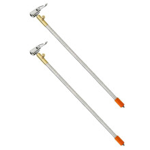 2X Extended Portable Air Compressor Tire Inflator Replacement Hose with Stainless Steel Mesh Air Pump Tube