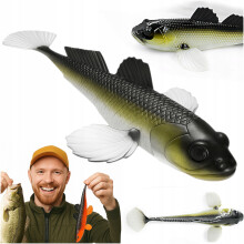 Gummilokke Libra Lures GOBIO 18.6cm Vertikal 031 Oliven Hvidfisk