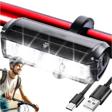 Front cykellygte halogen LED lys cykelbelysning til front cykelstyr Stærk 900lm Alogy 610 sort