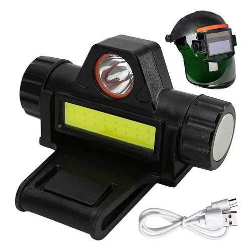 3X Rechargeable Welding Helmet Light Versatile Headlamp Flashlight with Mount Holder, Automatic Dimming 2