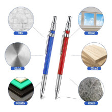 4 Pcs Streak Welders Pencil with 48 Pcs 2mm Refills Mechanical Pencil with Built in Sharpener Carpenter Pencils