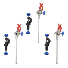 3X Lab Clamp 3 Prong Finger Style Rubber-Coated A Black Laboratory Stand Clip