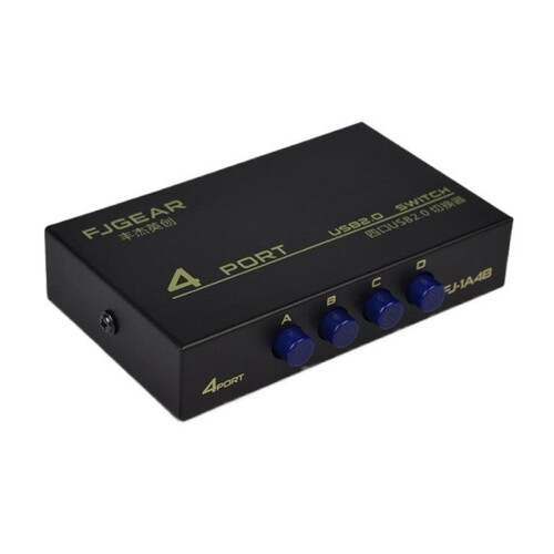 2X FJGEAR USB 4  Share  Switcher Selector Box Hub Sharing  Adapter for PC Scanner Printer Accessory 1